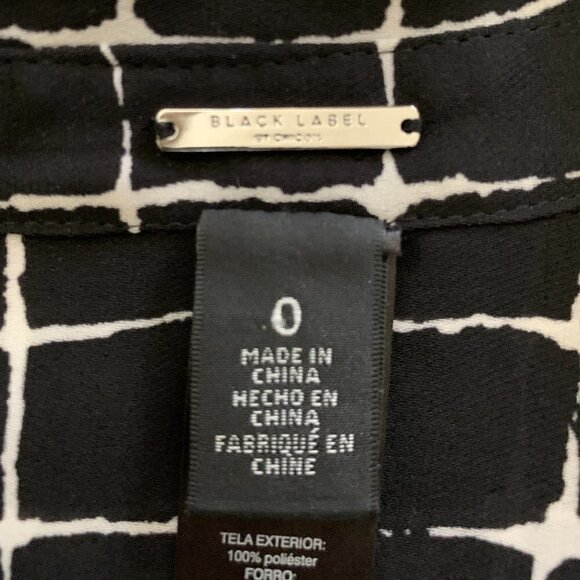 Chico's Black Label Grid Pattern Tunic Top Sz 0 (S/4) #2E - Picture 10 of 14